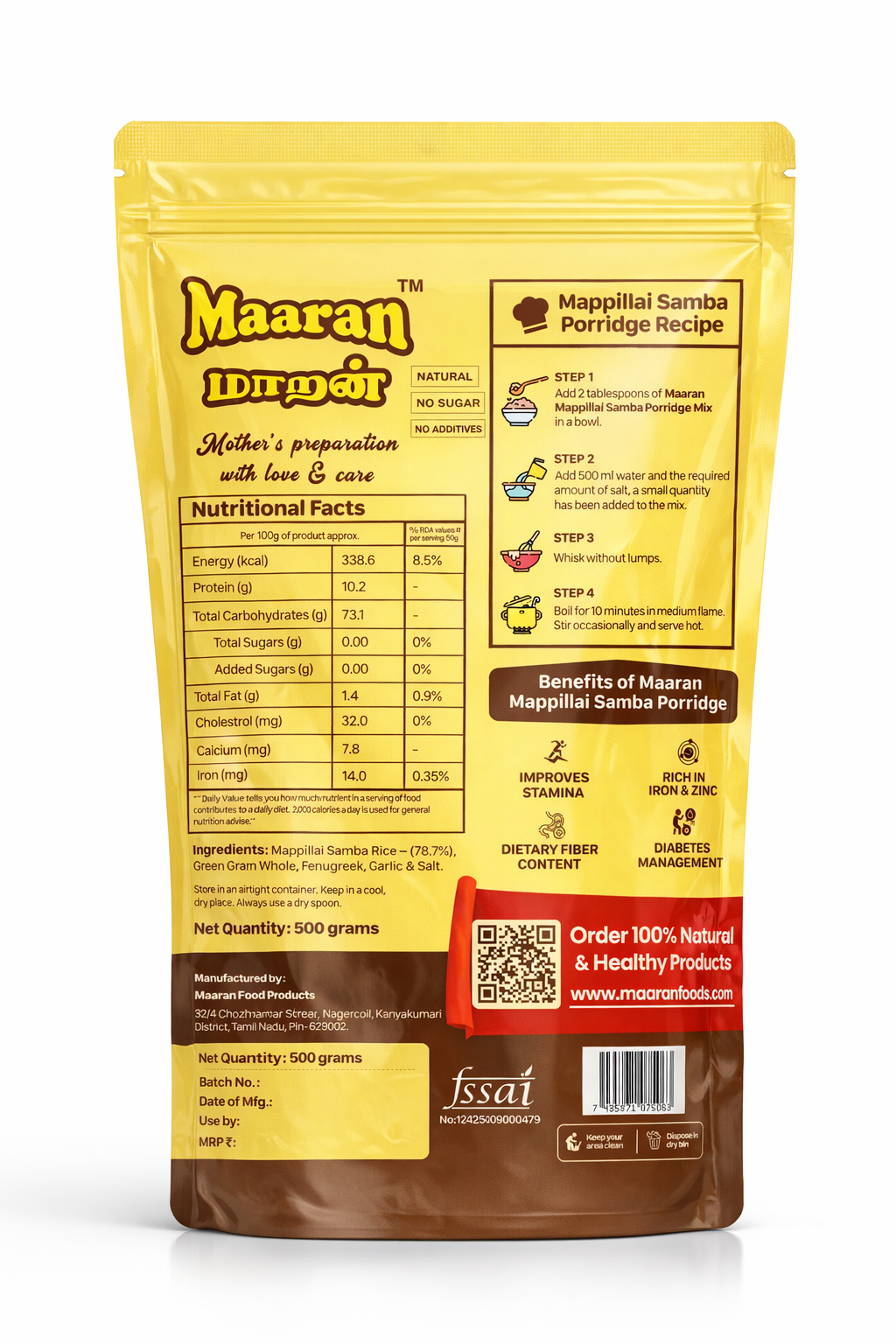 Mappillai Samba Porridge Mix (500 gm)