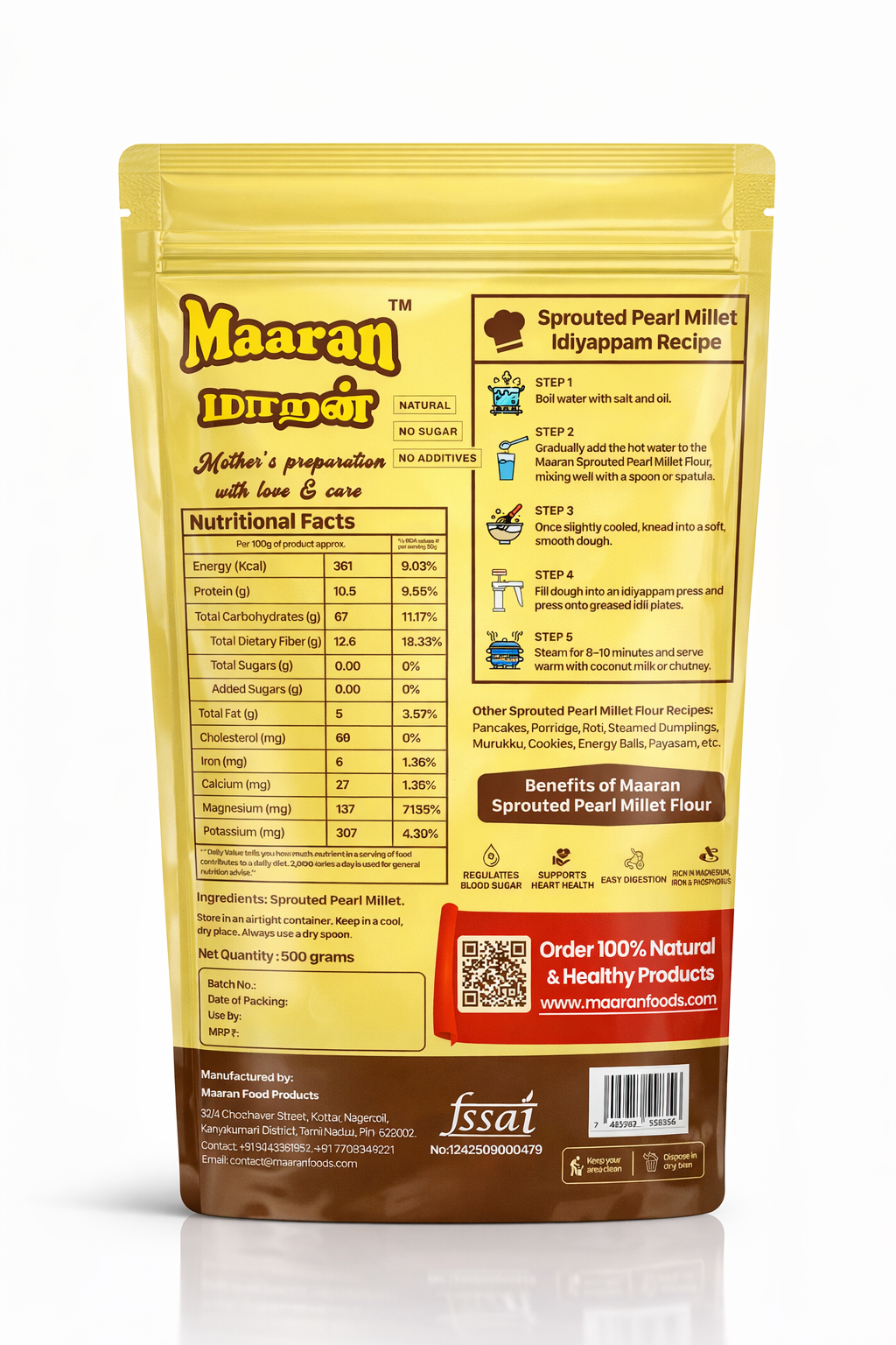 Sprouted Pearl Millet Flour (500 gm)