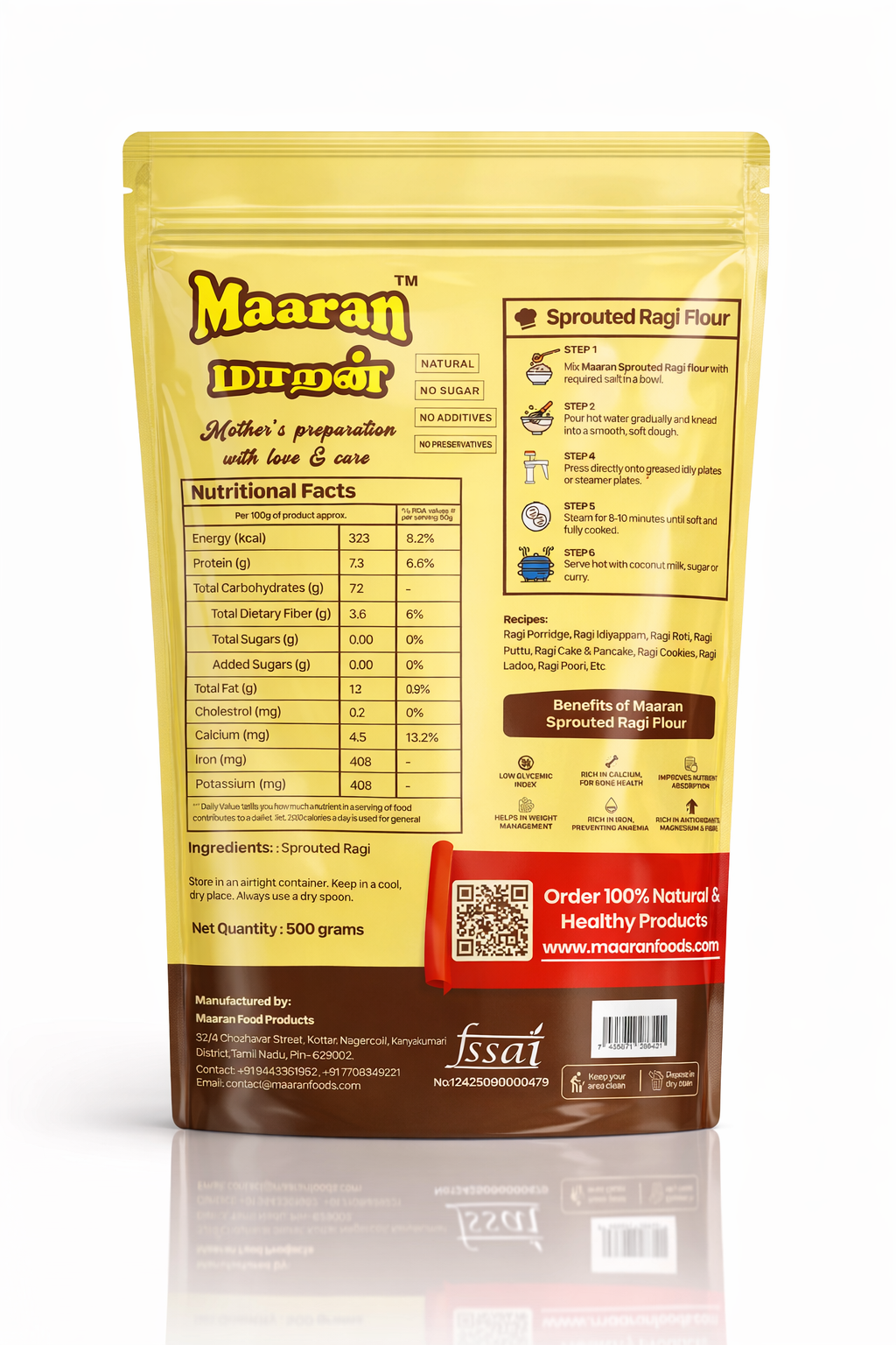 Sprouted Ragi Flour (500 gm)